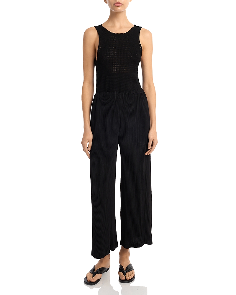 Pleats Please Issey Miyake Textured Wide Leg Pants