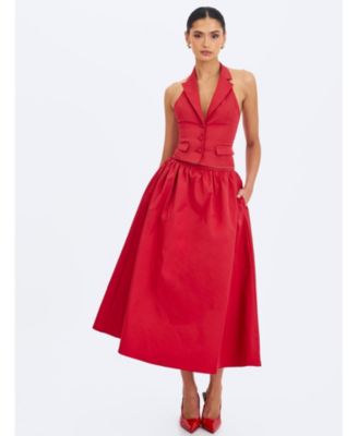  Ursella Halter Single-Breasted Lapel Top