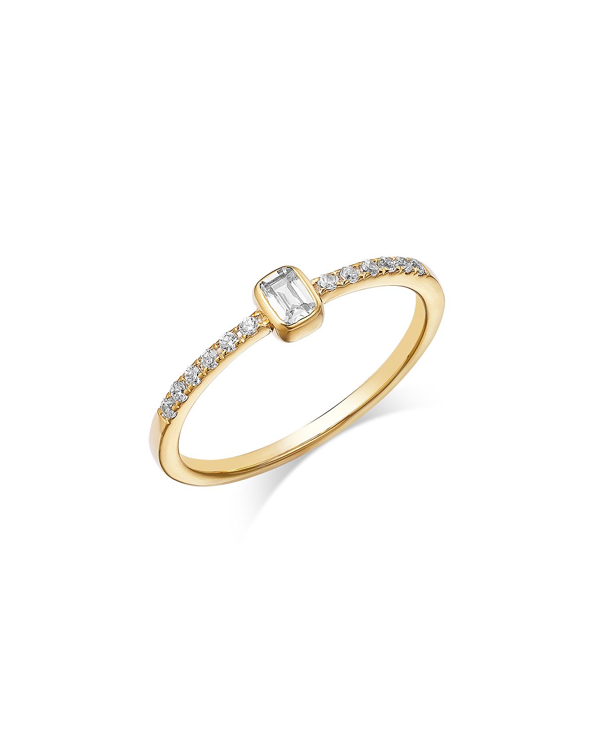 Bloomingdale's Fine Collection Diamond Emerald Cut & Pave Stacking Ring