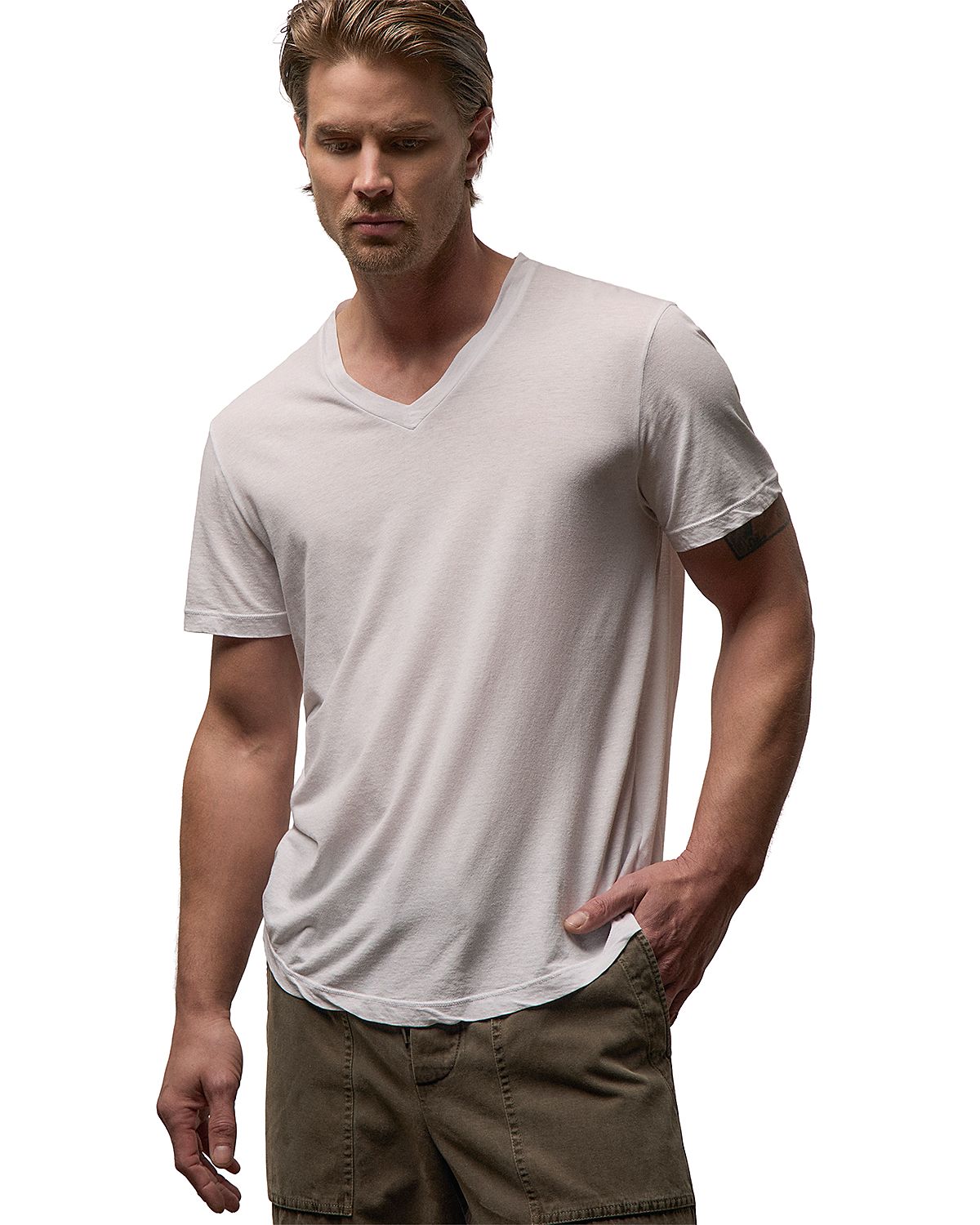 James Perse Clear Jersey V Neck Tee
