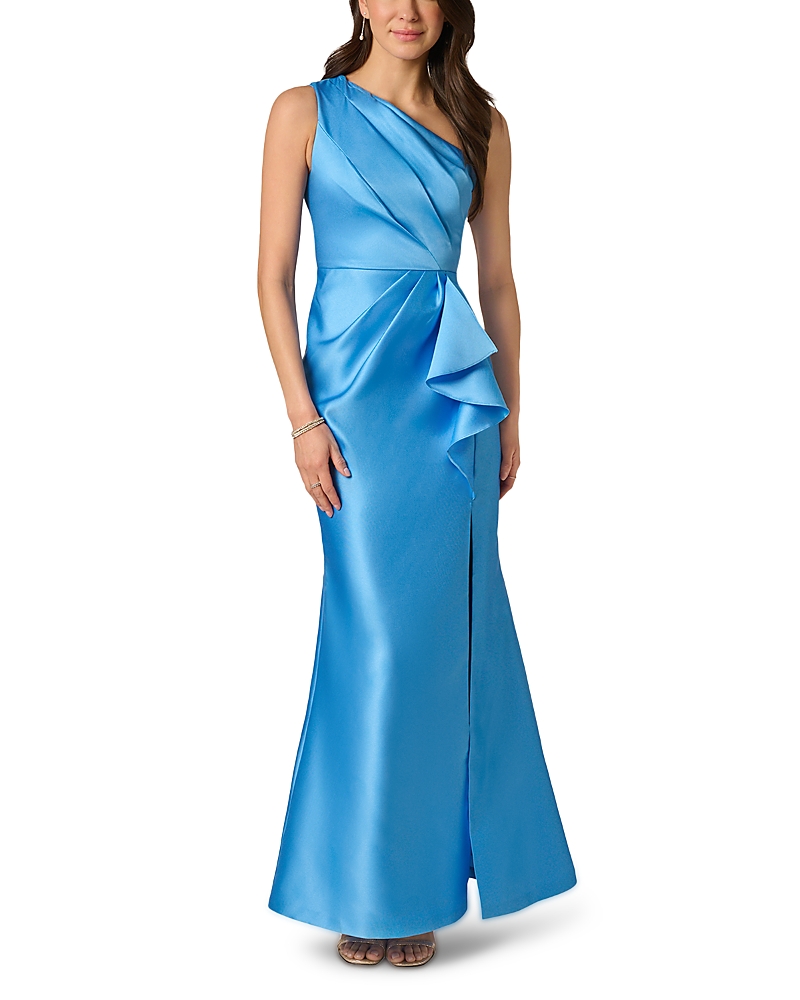 Adrianna Papell One Shoulder Mikado Gown