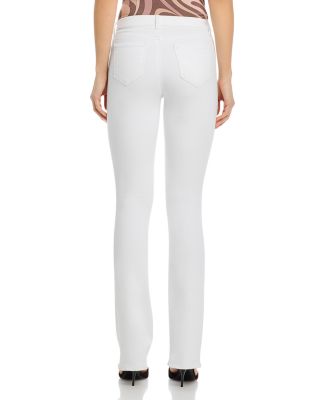 Selma Cotton Stretch High Rise Bootcut Jeans in Blanc
