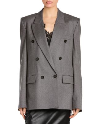 Double Breasted Flannel Boyfriend Blazer