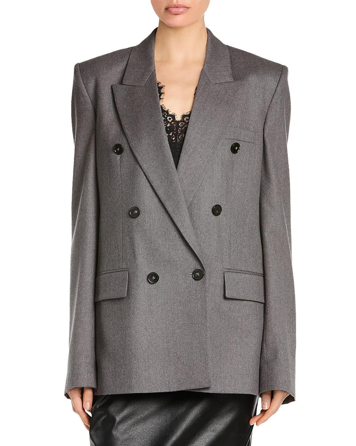 Stella McCartney Double Breasted Flannel Boyfriend Blazer