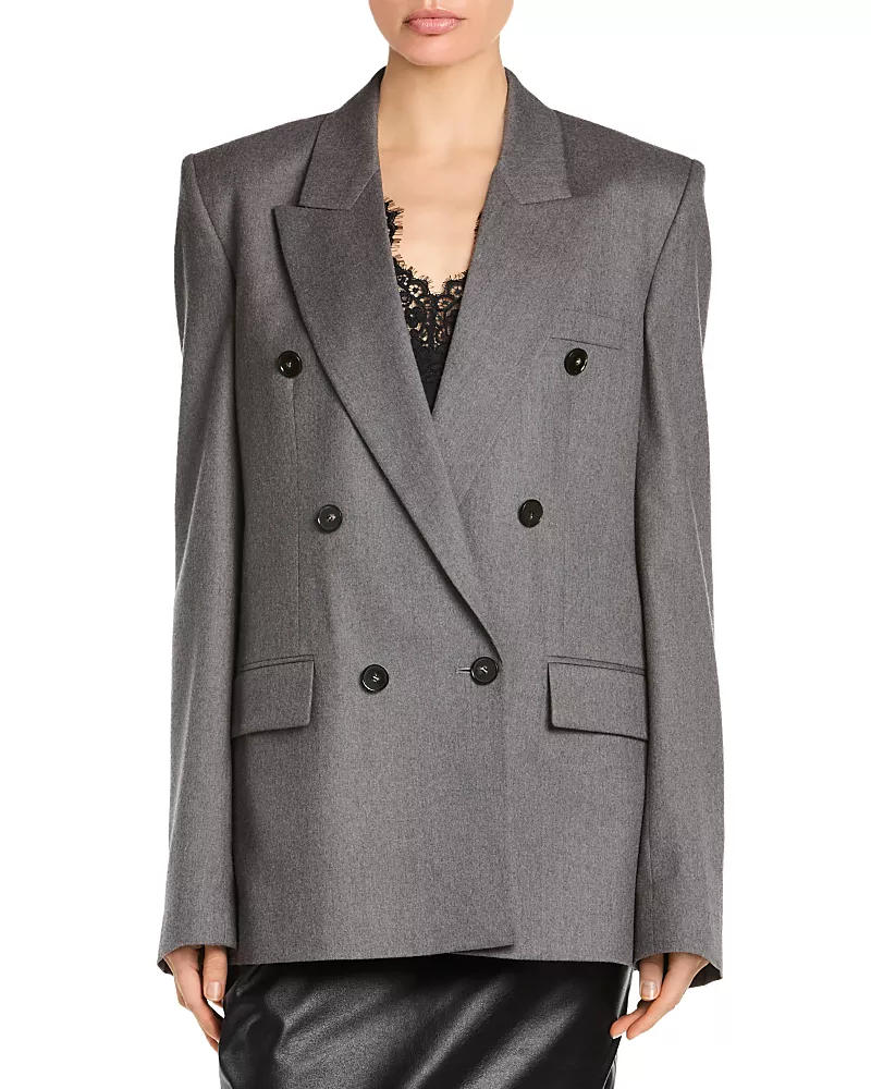 Stella McCartney Double Breasted Flannel Boyfriend Blazer