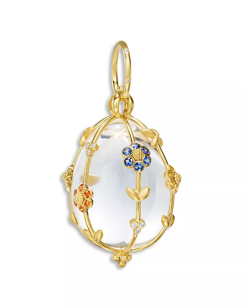 Temple St. Clair 18K Yellow Gold Fj Crystal, Multi Gemstone & Diamond Large Rainbow Fiori Amulet Pendant