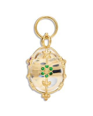 18K Yellow Gold FJ Rock Crystal, Diamond & Multi-Gemstone Medium Rainbow Fiori Amulet Pendant