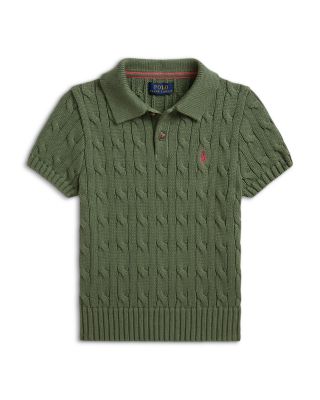 Boys' Cable Knit Cotton Polo Sweater - Little Kid