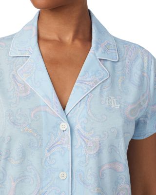 Short Sleeve Classic Knits Notch Collar Boxer Pajama Set