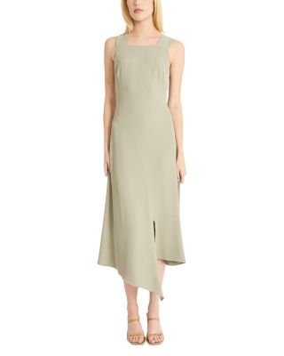 Square Neck Asymmetrical Maxi Dress