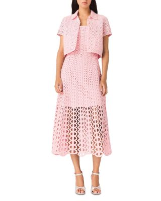 Rhinestone Crochet Russelking Midi Dress & Mykinga Cardigan