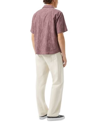 Relaxed Fit Paisley Embroidery Short Sleeve Shirt