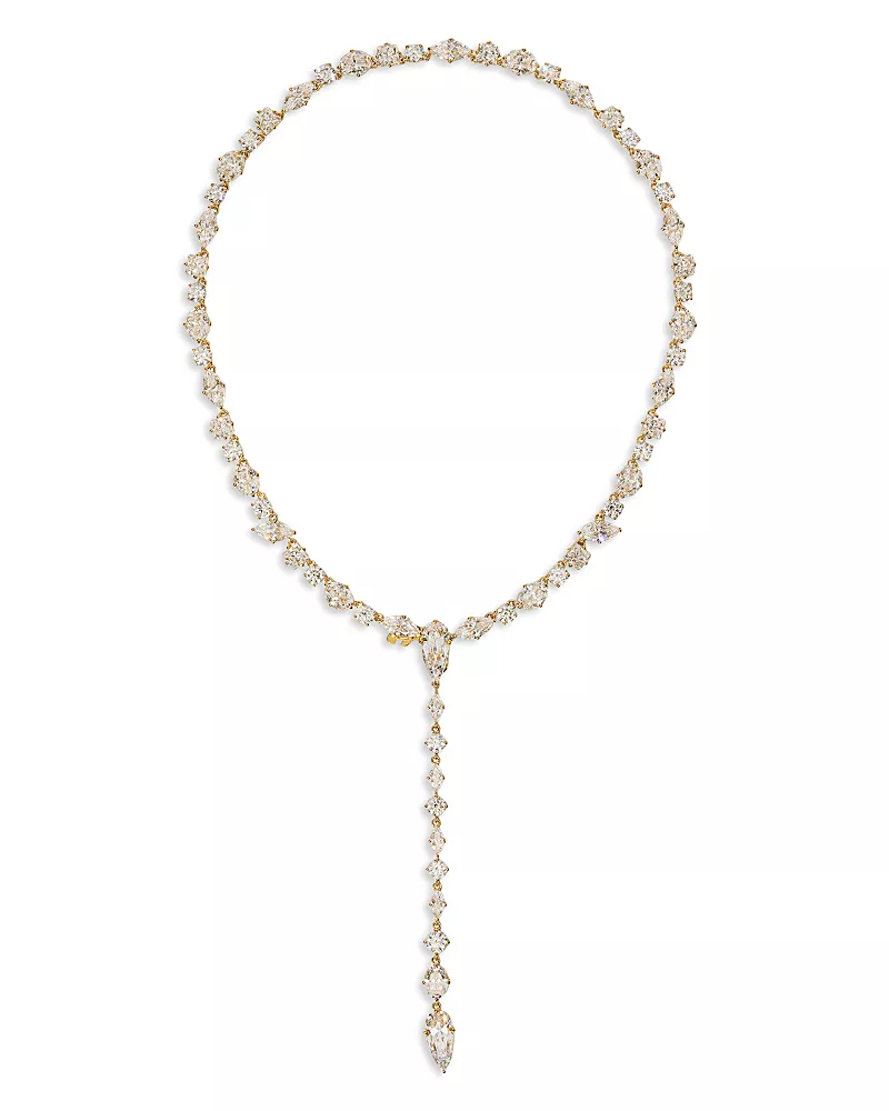 Nadri Riviera Cubic Zirconia Convertible Lariat Necklace, 16.1