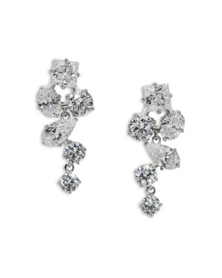 Lucia Cluster Cubic Zirconia Drop Earrings