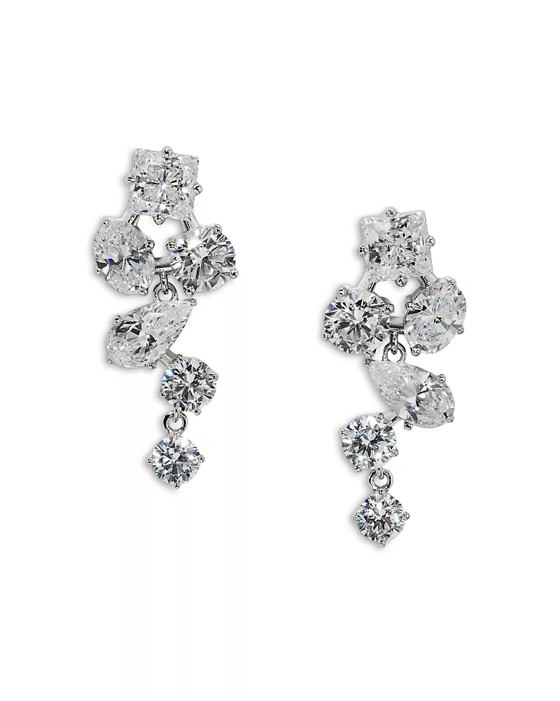 Nadri Lucia Cluster Cubic Zirconia Drop Earrings