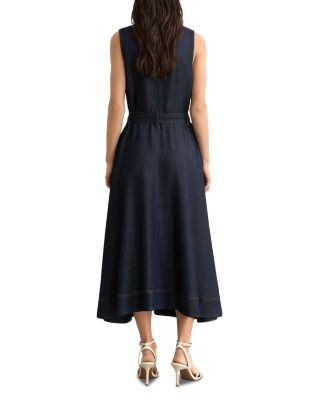 Remi Button Front Denim Dress in Indigo Blue