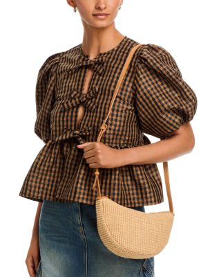 Raffia Moon Sling Bag