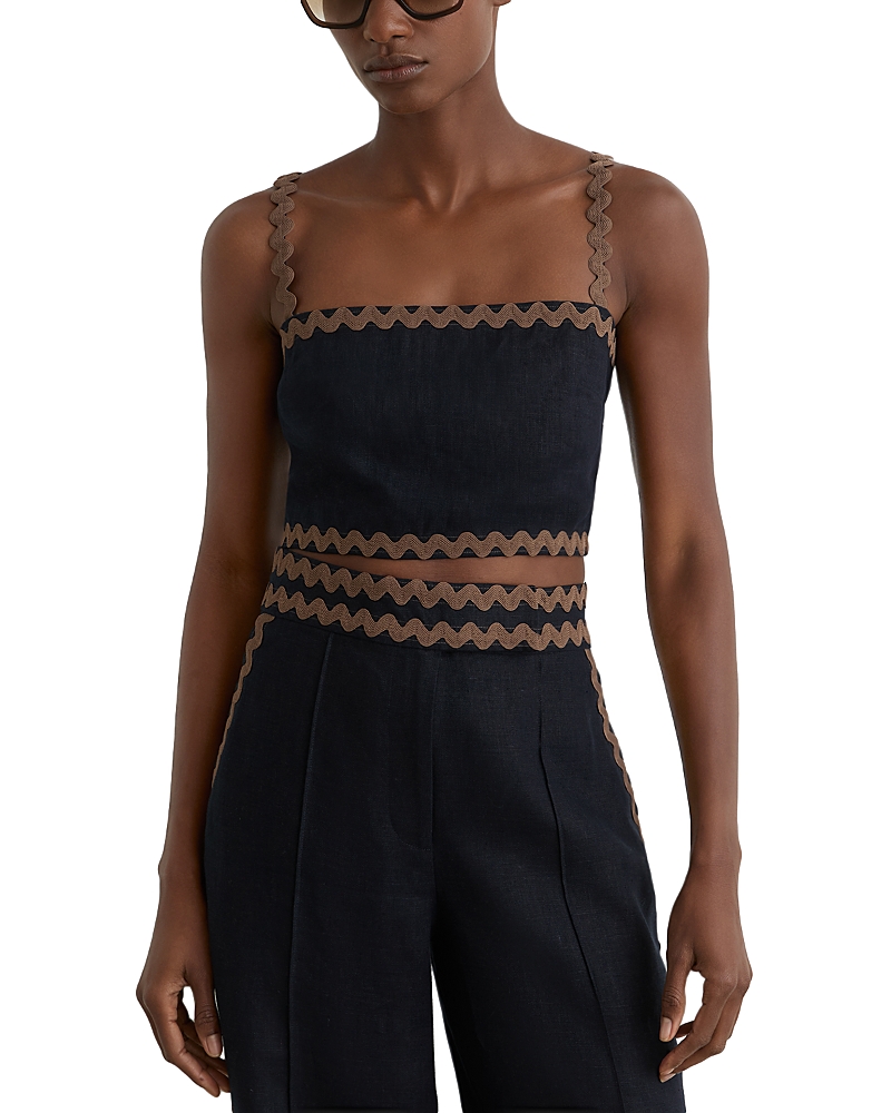 Reiss Mila Linen Crop Top