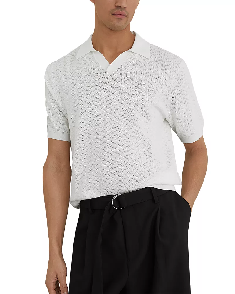 Reiss Slim Fit White Polo Shirt