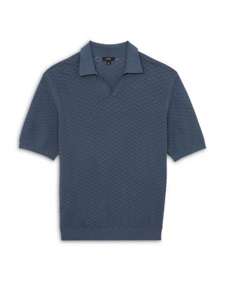 Slim Fit Airforce Blue Textured Polo Shirt