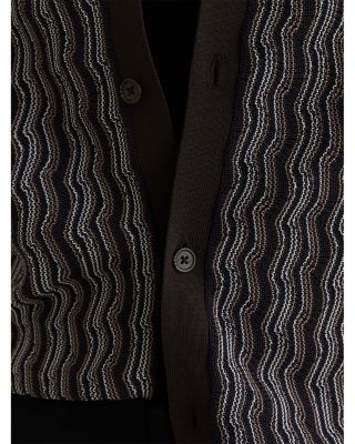 Cuban Collar Wavy Pattern Shirt