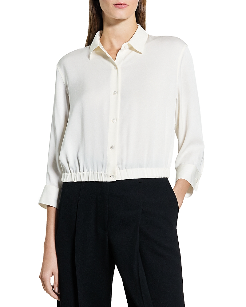 Theory Three Quarter Sleeve Silk Shirt