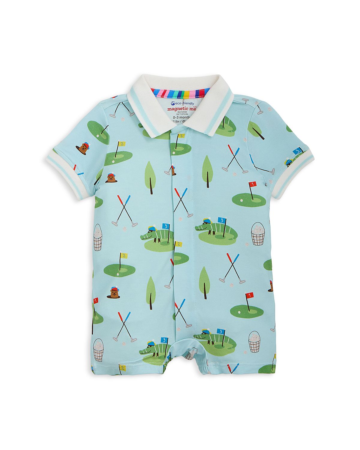 Magnetic Me Boys' Gopher It Magnetic Short Sleeved Polo Romper - Baby