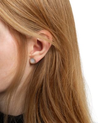 Repossi 18K Rose Gold Antifer Malachite & Diamond Halo Single Stud Earring