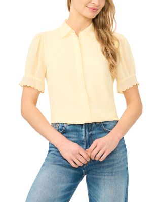 Scalloped Short Sleeve Shirt
