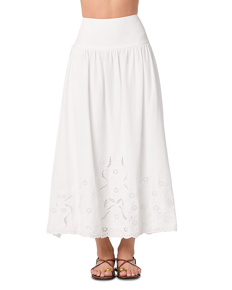 Astr the Label Stevie Eyelet Embroidered Maxi Skirt