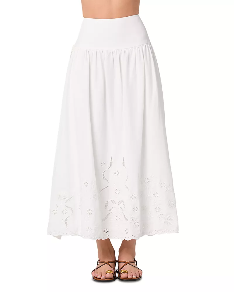 Astr the Label Stevie Eyelet Embroidered Maxi Skirt