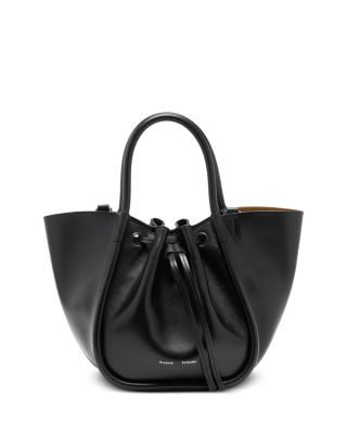 Small Ruched Leather Tote Bag