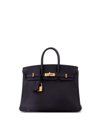 Birkin 25 Handbag Black Togo with Rose Gold Hardware