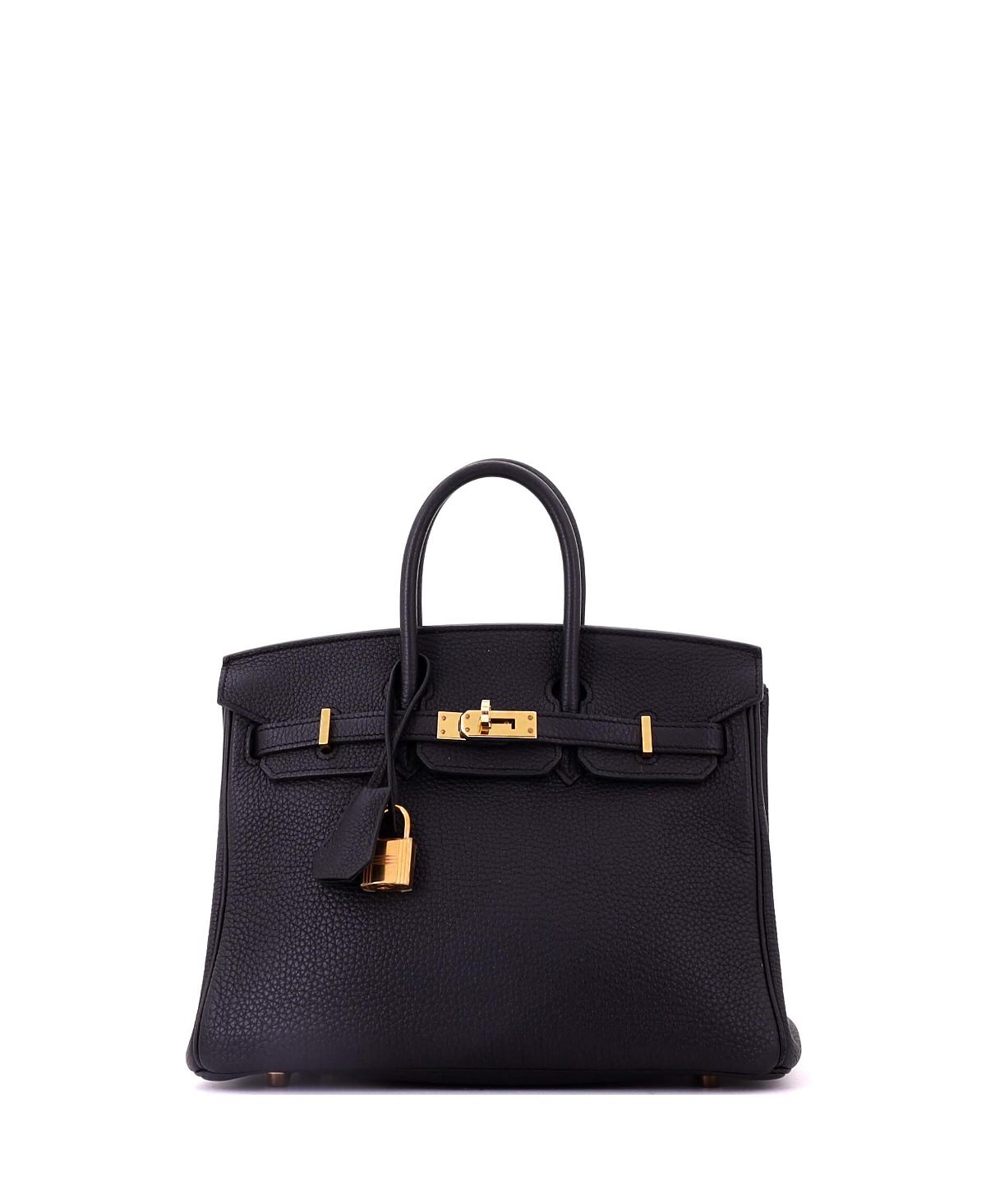 Pre-Owned HERMES Birkin 25 Handbag Black Togo with Rose Gold Hardware