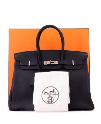 Birkin 35 Handbag Black Togo with Palladium Hardware