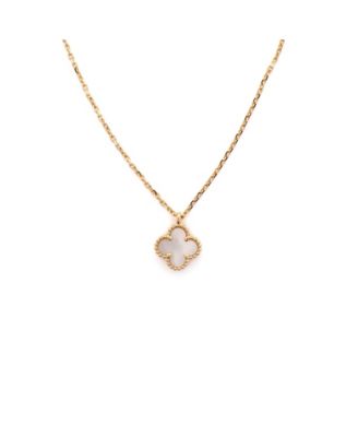  Sweet Alhambra Pendant Necklace 18K Gold and Mother of Pearl, 15.75"