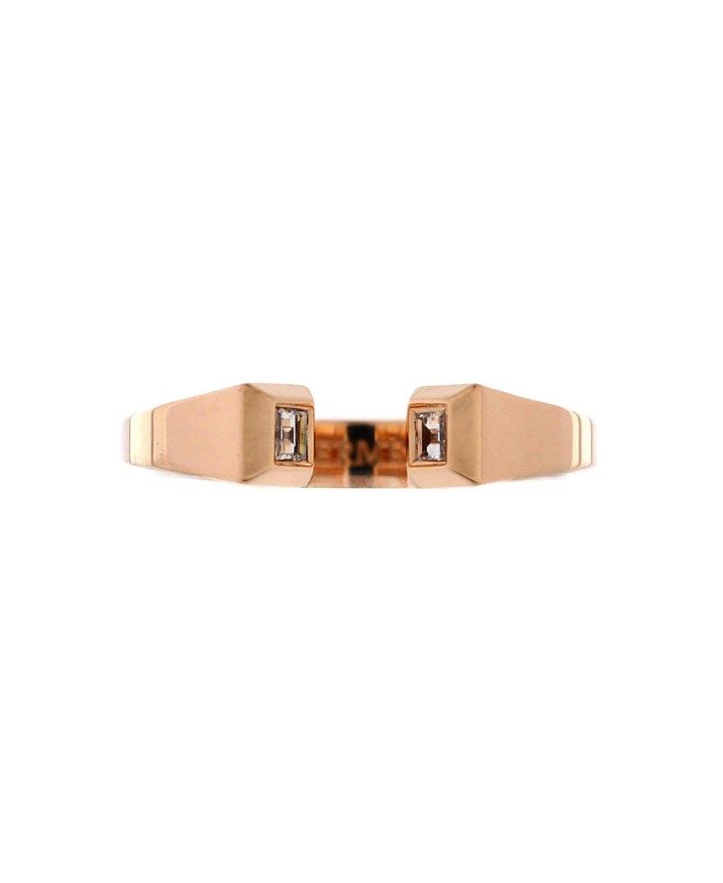 Pre-Owned HERMES Small Clou de Forge Ring 18K Rose Gold with Diamonds