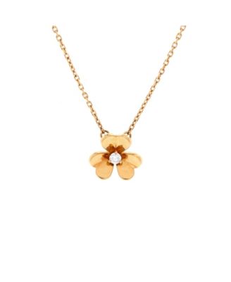  Mini Frivole Pendant Necklace 18K Gold and Diamond, 17.75"
