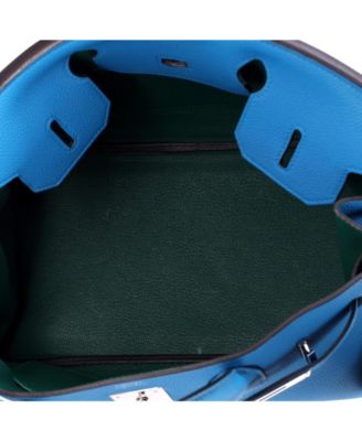 Birkin 30 Handbag Verso Togo with Palladium Hardware