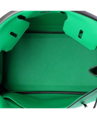 Birkin 25 Handbag Green Swift with Palladium Hardware