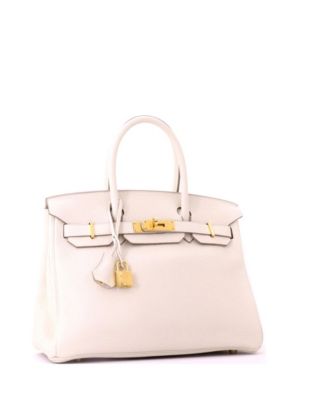 Birkin 30 Handbag Light Clemence with Gold Hardware