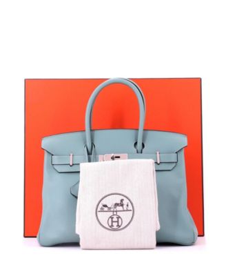 Birkin 30 Handbag Blue Swift with Palladium Hardware
