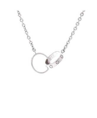  Love Interlocking Necklace 18K White Gold, 17.25"