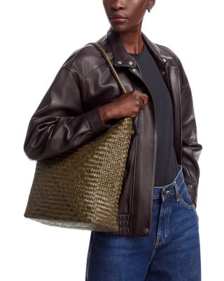 Signature Woven Leather Bucket Bag