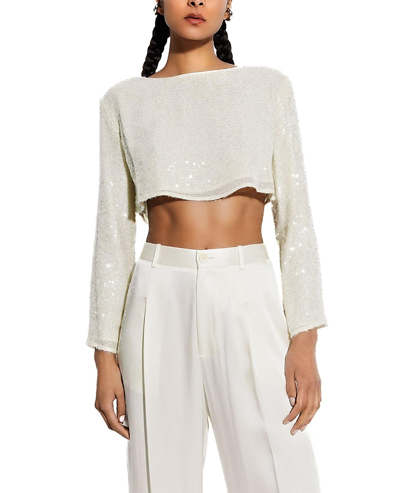 Lapointe Sequin Viscose Cropped Top