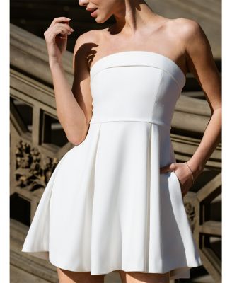 Whisper Foldover Inverted Pleat Mini Dress