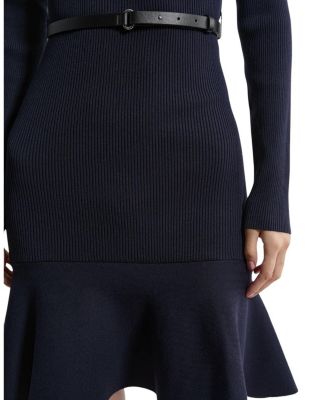 Roll Neck Belted Flippy Hem Mini Dress