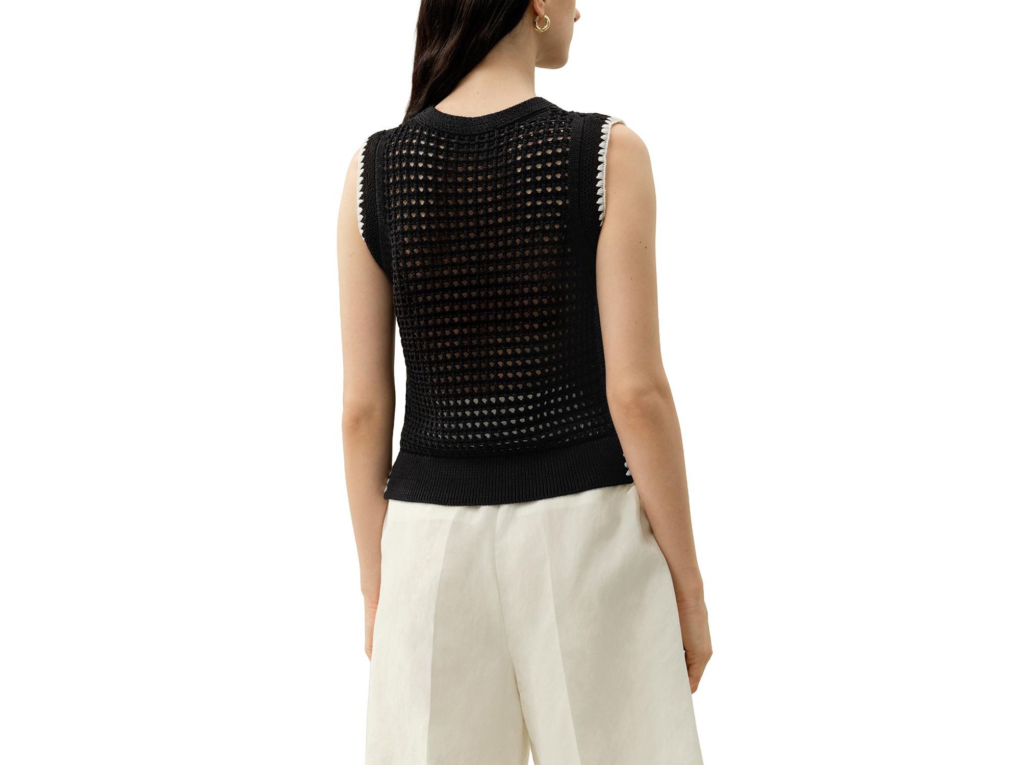 Toscana Pointelle Embroidered Vest — Image 3
