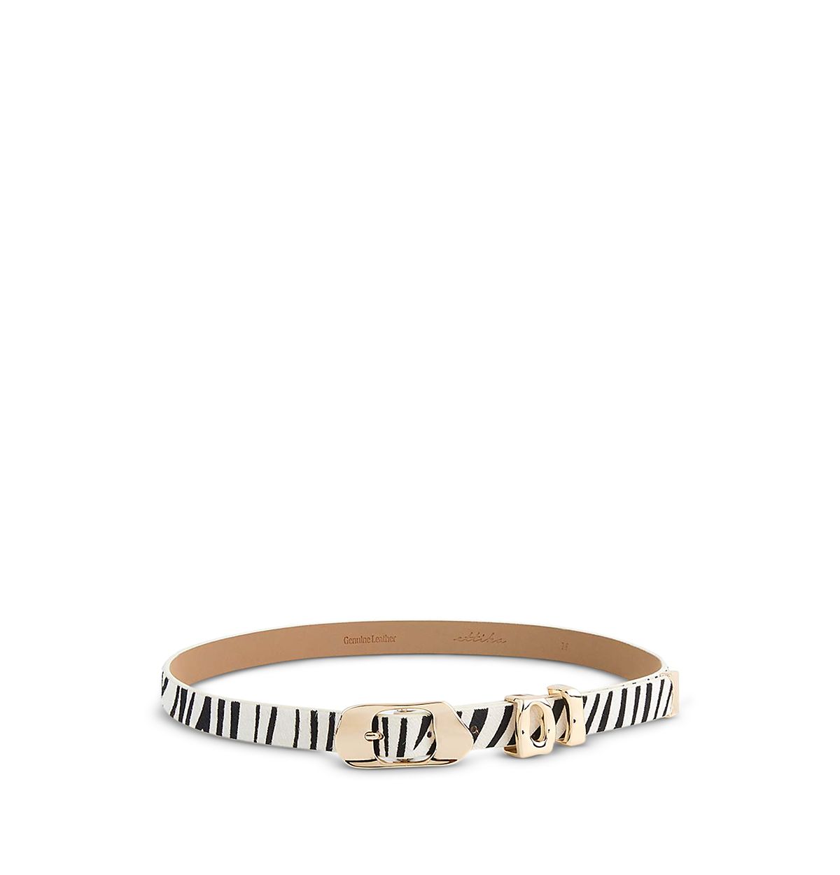 Ettika Women's Molten Metal 18K Gold Plated Buckle Leather Belt