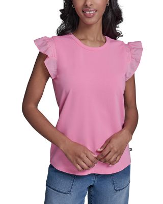 Karl Lagerfeld Paris Ruffled Solid Top